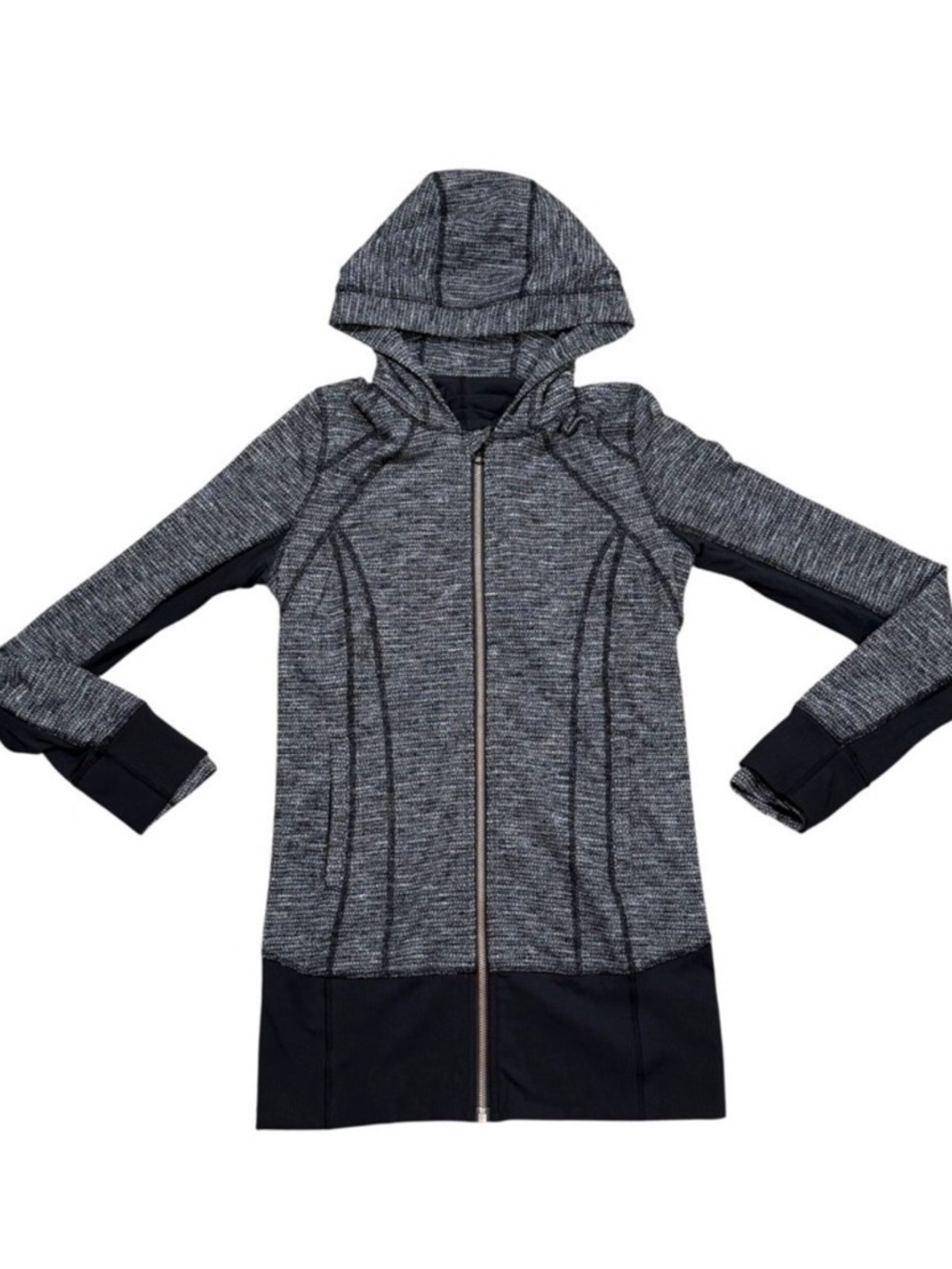 LULULEMON Athletic Hooded Zip-Up Jacket – Gray & Black | Size 6